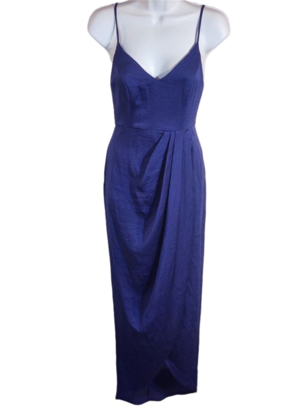 Express Purple Blue Faux Wrap Maxi Dress XXS Spaghetti Strap V-Neck Cocktail